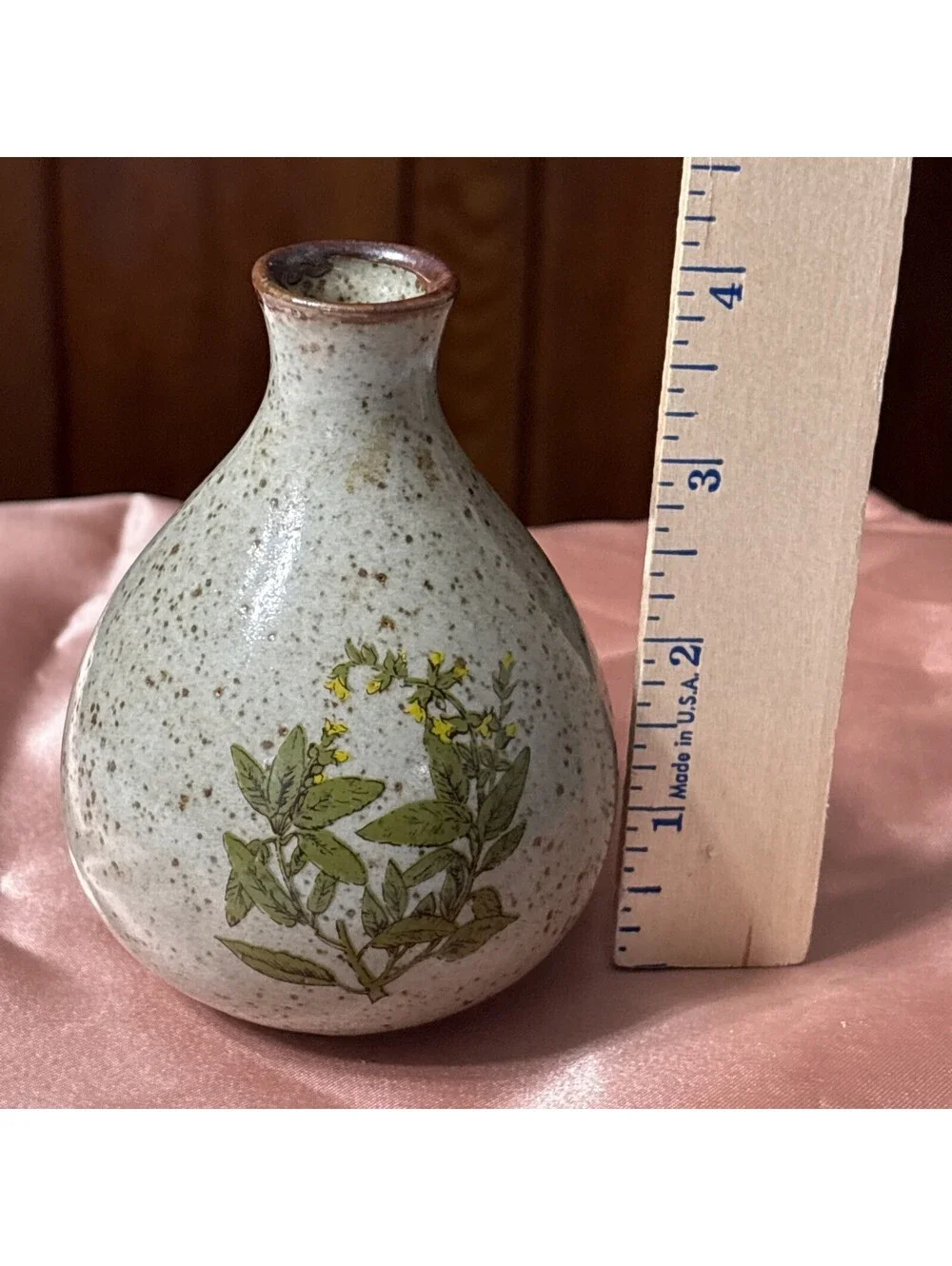 Small 4” Vintage Pottery Speckled Stoneware Jar Vase Takahashi Japan Kk12
